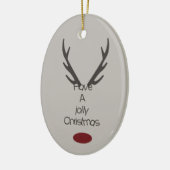 Jolly Christmas Reindeer Antlers Keramisch Ornament (Links)