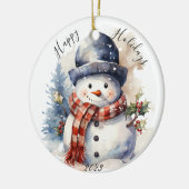 Jolly Christmas Sneeuwman Vakantie Ornament (Links)