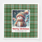 Jolly Christmas Snowman Napkins Personalized Kids  Servet (Voorkant)