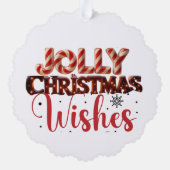 Jolly Christmas Wishes Keepsake Ornament Kaart (Achterkant)