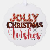 Jolly Christmas Wishes Keepsake Ornament Kaart (Voorkant)