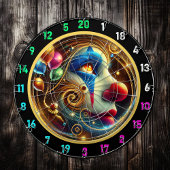 Jolly Clown met rode neus en ballonnen Dartbord