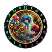 Jolly Clown met rode neus en ballonnen Dartbord (Voorkant)