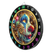 Jolly Clown met rode neus en ballonnen Dartbord (Voorkant Rechts)