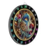 Jolly Clown met rode neus en ballonnen Dartbord (Voorkant Links)