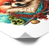 Jolly Corgis in het blauw Poster (Hoek)