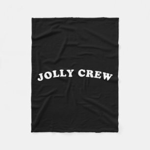 Jolly Crew Funny Christmas Shirt Reindeers Sleigh Fleece Deken