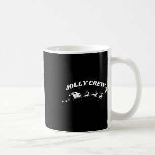 Jolly Crew Funny Christmas Shirt Reindeers Sleigh Koffiemok