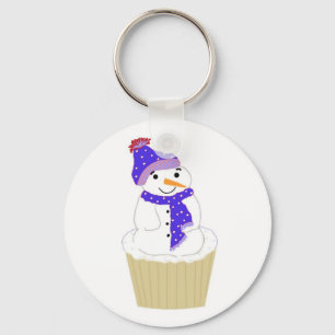 Jolly Cupcake Snowman Sleutelhanger