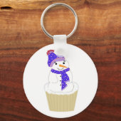 Jolly Cupcake Snowman Sleutelhanger (Voorkant)