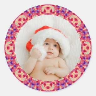 Jolly Custom Christmas Photo Lijst Scrapbooking Ronde Sticker