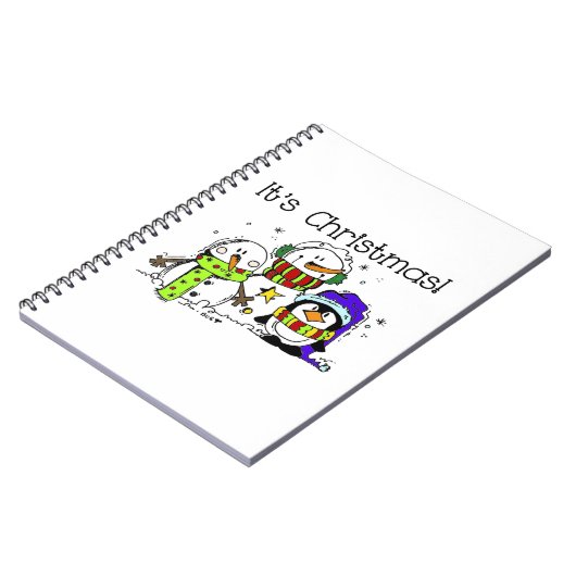 Jolly Cute Snowmen en Penguins Het is Kerstmis Notitieboek (Linkerzijde)