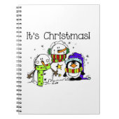 Jolly Cute Snowmen en Penguins Het is Kerstmis Notitieboek (Voorkant)