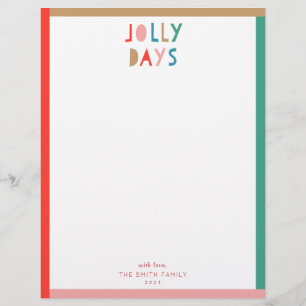 Jolly Days Holiday Stationery Briefhoofd