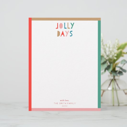 Jolly Days Holiday Stationery Briefhoofd (Staand voorkant)
