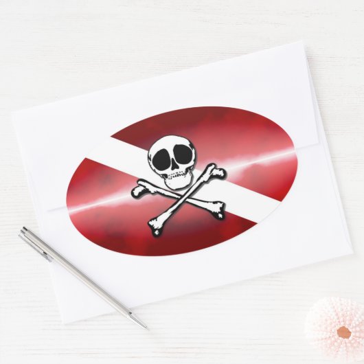 Jolly Diver Ovale Sticker (Envelop)