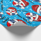 Jolly Dominicaanse Republiek Vlag Kerstmis Cadeaupapier (Hoek)