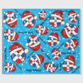 Jolly Dominicaanse Republiek Vlag Kerstmis Cadeaupapier (Vlak)