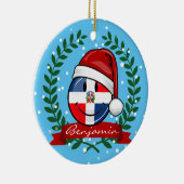 Jolly Dominicaanse Republiek Vlag Kerstmis Keramisch Ornament (Rechts)