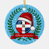 Jolly Dominicaanse Republiek Vlag Kerstmis Keramisch Ornament (Voorkant)