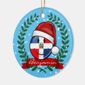 Jolly Dominicaanse Republiek Vlag Kerstmis Keramisch Ornament (Links)