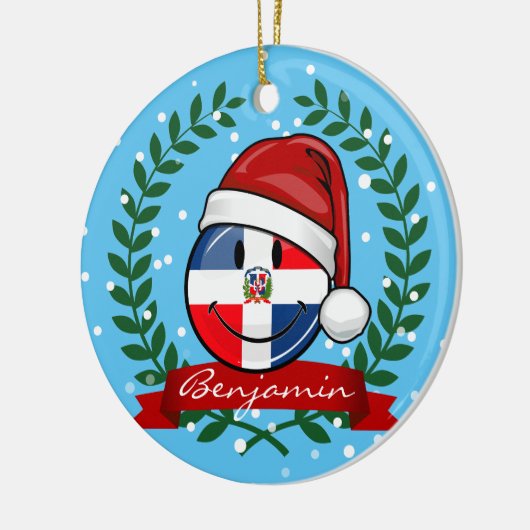Jolly Dominicaanse Republiek Vlag Kerstmis Keramisch Ornament (Links)