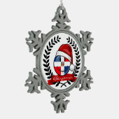 Jolly Dominicaanse Republiek Vlag Kerstmis Tin Sneeuwvlok Ornament (Links)