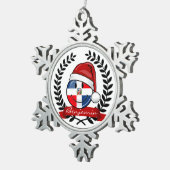Jolly Dominicaanse Republiek Vlag Kerstmis Tin Sneeuwvlok Ornament (Rechts)