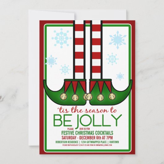 Jolly Elf-kerstcadeaufeest Kaart (Voorkant)