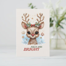 Jolly en Bright Christmas Wenskaart