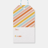 Jolly en Bright Stripe van en naar Kerstmis Cadeaulabel (Achterkant)