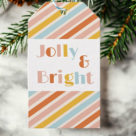 Jolly en Bright Stripe van en naar Kerstmis Cadeaulabel