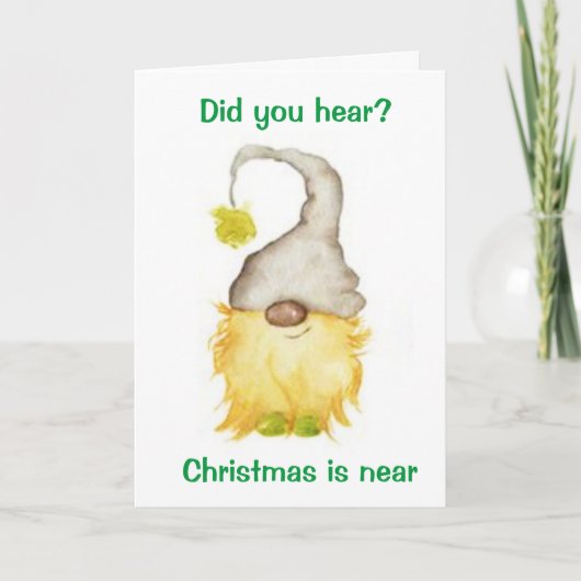 JOLLY EN ZEER MERRY GNOME VOOR "U" FEESTDAGEN KAART (Voorkant)