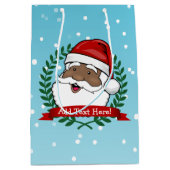 Jolly Ethnic Santa | Aangepaste tekst Medium Cadeauzakje (Voorkant)