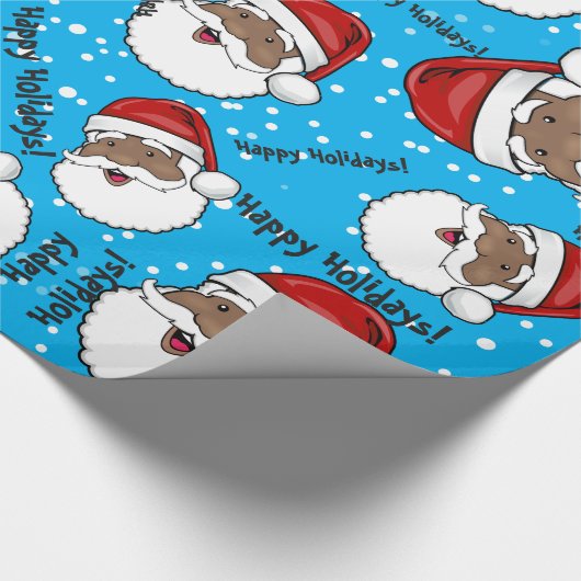 Jolly Ethnic Santa Claus Gepersonaliseerd Cadeaupapier (Hoek)