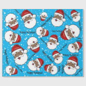 Jolly Ethnic Santa Claus Gepersonaliseerd Cadeaupapier (Vlak)