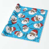 Jolly Ethnic Santa Claus Gepersonaliseerd Cadeaupapier (Uitgerold)
