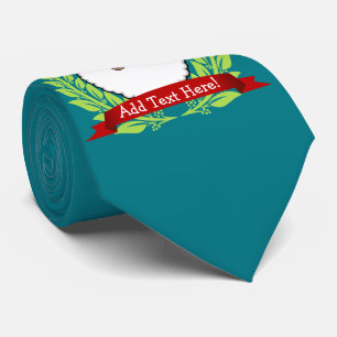 Jolly Ethnic Santa Custom Text Jade Stropdas