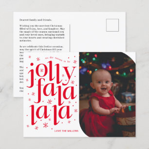 Jolly Fa La La Whimsical Foto Vakantie Briefkaart