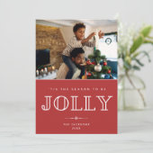 Jolly Familie Foto Kerstmis Feestdagenkaart (Staand voorkant)