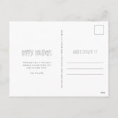 Jolly Family Drie foto Kerstrood Feestdagenkaart (Achterkant)