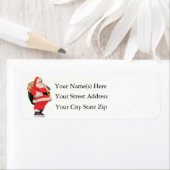 Jolly Fat Standing Santa Claus met Speelgoed-tas Etiket (Insitu)