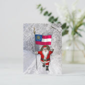 Jolly Father Kerstmis met ontslag van Georgië Feestdagenkaart (Staand voorkant)