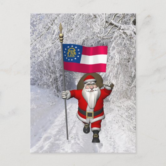 Jolly Father Kerstmis met ontslag van Georgië Feestdagenkaart (Voorkant)