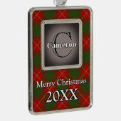 Jolly Feestdagen Clan Cameron Verzilverd Omlijst Ornament (Rechts)