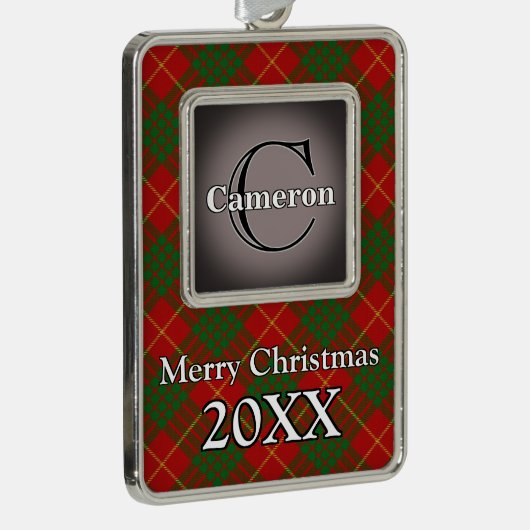 Jolly Feestdagen Clan Cameron Verzilverd Omlijst Ornament (Rechts)