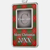 Jolly Feestdagen Clan Cameron Verzilverd Omlijst Ornament (Links)