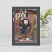 Jolly Feestdagen Pattern Single Photo Holiday Feestdagenkaart (Staand voorkant)
