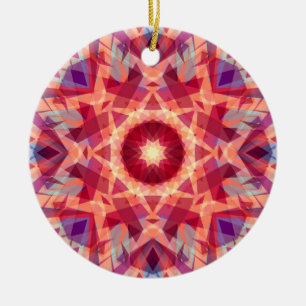 Jolly Feestelijke Rode Dopamine Decor Kerstster Keramisch Ornament