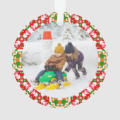 Jolly Feestelijke Rode Kerstmis Foto Afbeelding Li Ornament (achterkant)